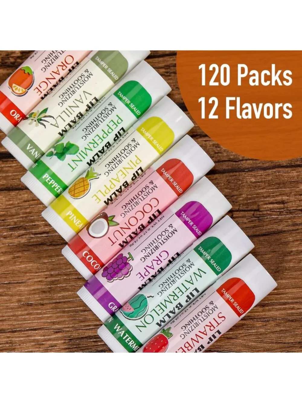 120 Pack Moisturizing Lip Balms for Dry Cracked Lips - Perfect Valentine's